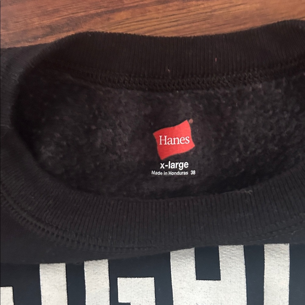 Hanes Black 'Sleighin' It' Men's Crewneck Sweater - Picture 2 of 2